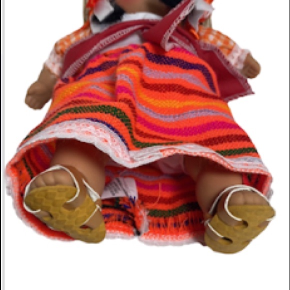 2 Vintage Munecas Mexicanas 9" Mexico Girl & Boy Dolls Vinyl Face Arms Legs - Picture 6 of 8